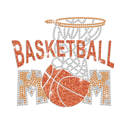 Basketball Mom Hotfix Rhinestone Glitter Transfer