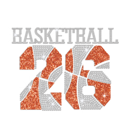 Basketball No. 26 Iron-on Rhinestud Transfer Motif