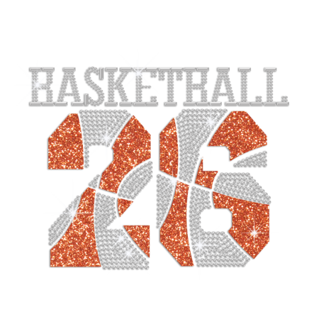 Basketball No. 26 Iron-on Rhinestud Transfer Motif