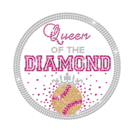 Queen of the Diamond Iron on Rhinestone Transfer Motif