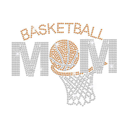 Bling Basketball Mom Rhinestone Iron On
