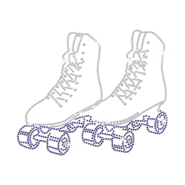 Crystal Roller Skate Iron on Rhinestone Transfer Motif