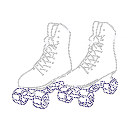 Crystal Roller Skate Iron on Rhinestone Transfer Motif