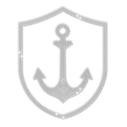 Bling Anchor Symbol Iron-on Rhinestone Transfer