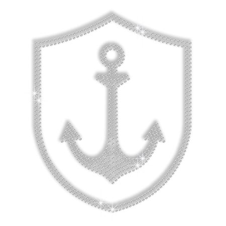 Bling Anchor Symbol Iron-on Rhinestone Transfer