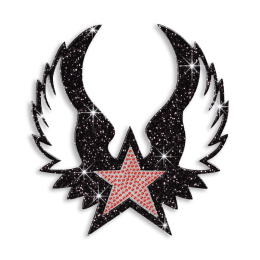 Flying Star Wing Hot-fix Rhinestone Glitter Motif