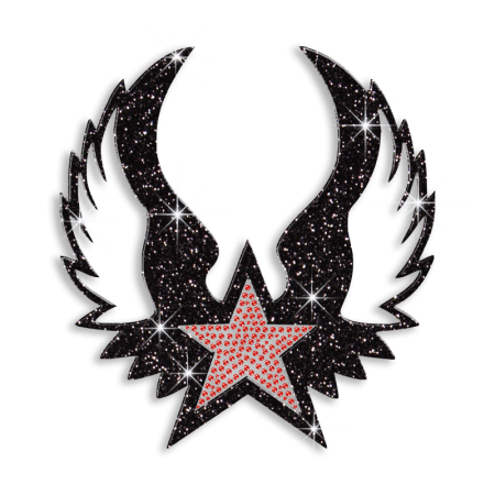 Flying Star Wing Hot-fix Rhinestone Glitter Motif