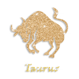 Gold Taurus Zodiac Iron-on Glitter Rhinestone Transfer