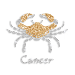 Bling Cancer Zodiac Iron-on Glitter Rhinestone Transfer