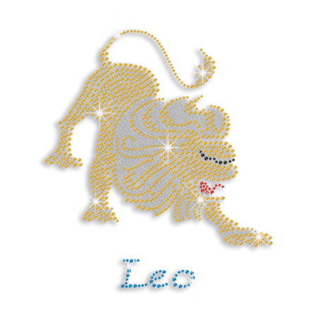 Bling Fierce Leo Symbol Hotfix Rhinestone Transfer