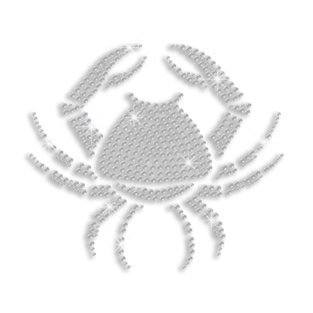 Crystal Cancer Zodiac Iron-on Rhinestone Transfer