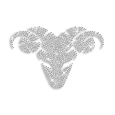 Crystal Aries Symbol Iron-on Rhinestone Transfer