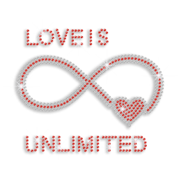 Bling Unlimited Love Heart Iron-on Rhinestone Transfer