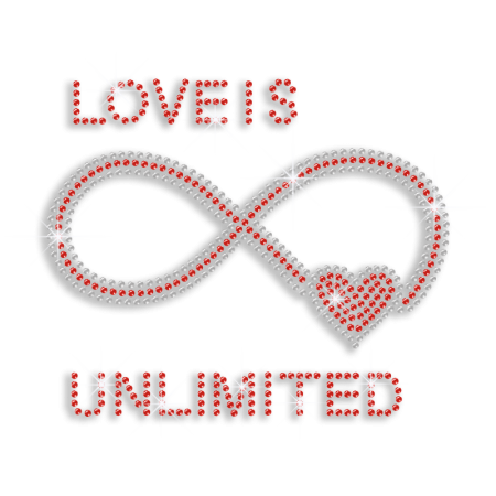 Bling Unlimited Love Heart Iron-on Rhinestone Transfer