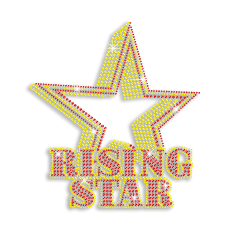 Cool Rising Star Iron-on Rhinestone Transfer Motif