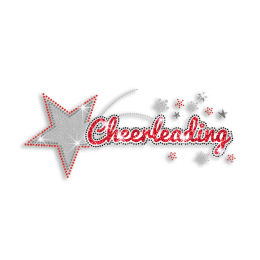 Cheer Leading Star Hotfix Glitter Rhinestone Transfer