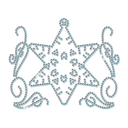 Floral Star Iron-on Rhinestone Transfer