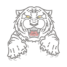Bling Iron on Crystal Tiger Motif Design for Clothing