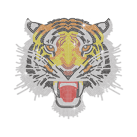 Classic Hotfix Tiger Rhinestone Motif for t shirt