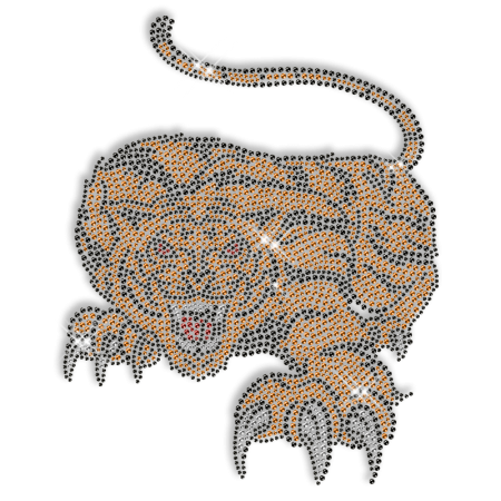 Shining Rhinestud Tiger Image Iron on Motif