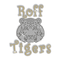 Tiger Head Crystal Rhinestone Hot Fix Transfer Design