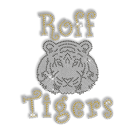 Tiger Head Crystal Rhinestone Hot Fix Transfer Design