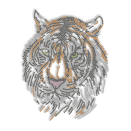 Rhinestone Tiger Head Iron on Transfer Pattern