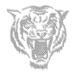 Crystal Rhinestone Tiger Head Iron On Transfer