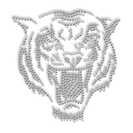 Crystal Rhinestone Tiger Head Iron On Transfer