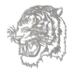 Rhinestone Crystal Tiger Head Iron On Design