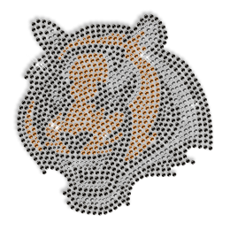 Custom Cool Sparkling Tiger Head Rhinestone Iron on Transfer Pattern for Shirts