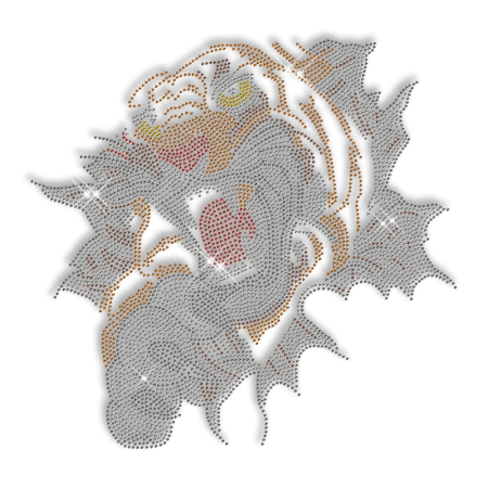 Custom Cool Shinning Fierce Tiger Diamante Iron on Transfer Design for Shirts