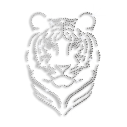 Cool Tiger Head Iron-on Rhinestone Transfer Moitf