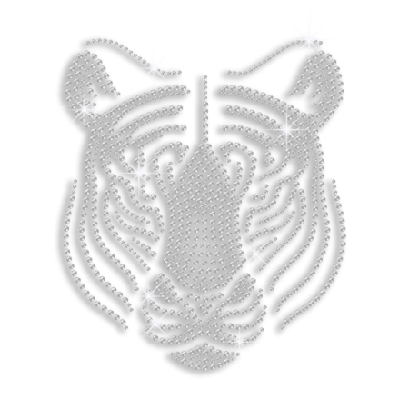 Crystal Tiger Head Heat Press Rhinestone Transfer