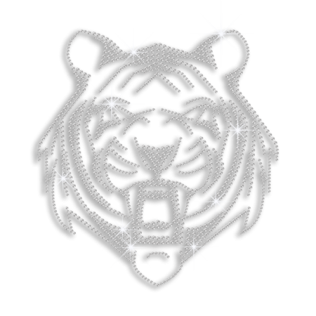 Crystal Tiger Face Heat Press Rhinestone Transfer