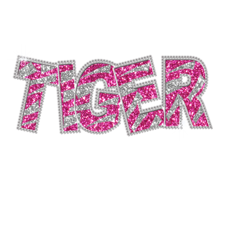 Iron-on Tiger Letter Metal Rhinestud Transfer for Cloth