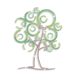 Little Cartoon Tree Hot Fix Rhinestud Iron on Transfer