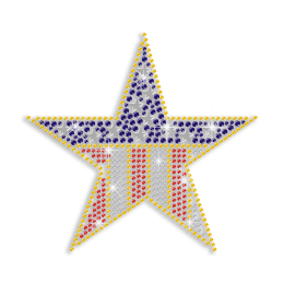 Pretty US Star Hot Fix Naihead Rhinestone Transfer