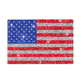 Glistering US Flag Hotfix Glitter Nailhead Iron on Transfer