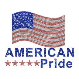 Bling American Pride Iron-on Rhinestone Glitter Transfer