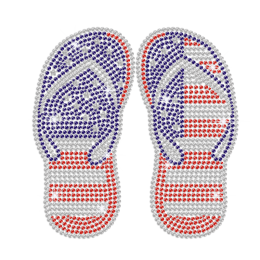 Bling US Color Slipper Iron on Rhinestone Transfer