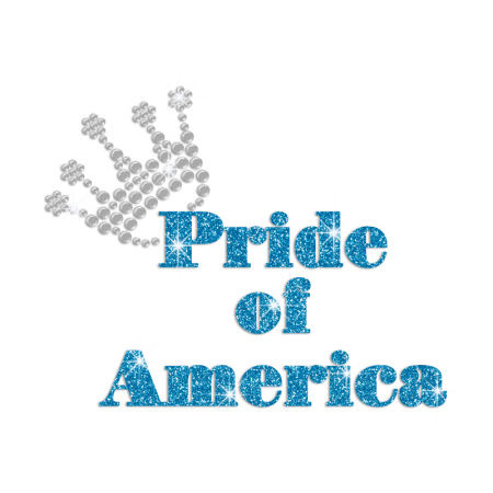 Pride of America with A Crystal Crown Iron on Rhinestone Transfer