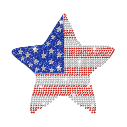 A Star of American Style Iron on Rhinestone Transfer