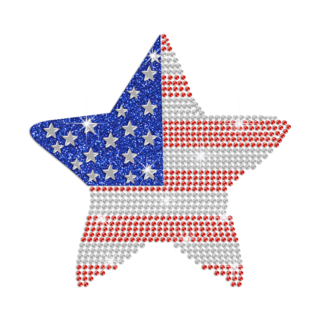 A Star of American Style Iron on Rhinestone Transfer