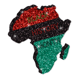 Glittering African Continent Black History Month Rhinestone Iron On
