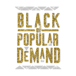 Glittering Black By Popular Demand Iron on Rhinestone Transfer Decal