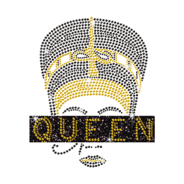 Personalized Bling Afro Queen Iron on Glitter Rhinestone Transfer Motif