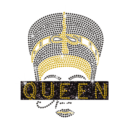 Personalized Bling Afro Queen Iron on Glitter Rhinestone Transfer Motif