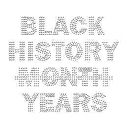 Bling Black History Years Iron on Rhinestone Transfer Motif