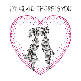 Hot-fix Sweet Love Design Rhinestone Transfer